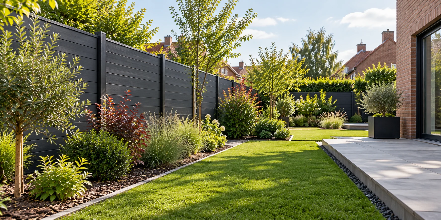 Jardin aménagé et clôturé dans la métropole lilloise